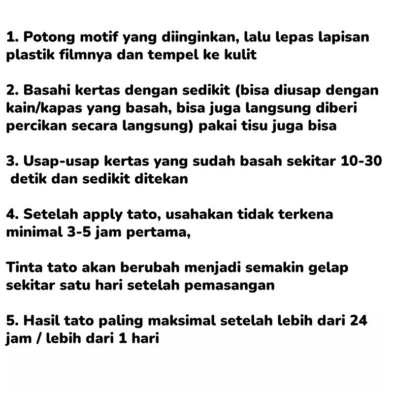 RB Zhalo Tato Temporer Tahan Lama 1 Bulan/Temporary Tattoo Kembali/Tato Temporer Dada