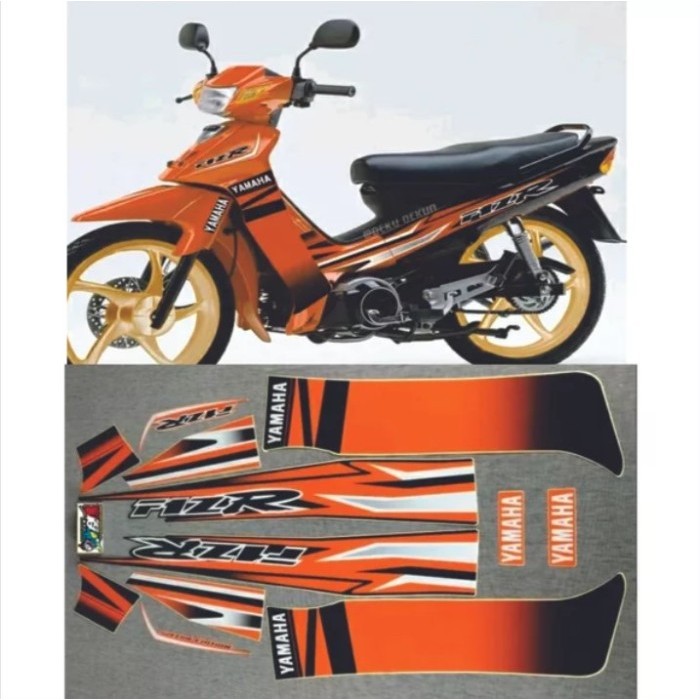 STIKER STRIPING LIS VARIASI FIZ R FIZR OREN ORANGE Stiker