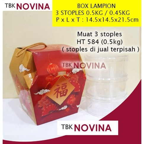 

BOX IMLEK 3-4 STOPLES / BOX CHINESE NEW YEAR / BOX KUE KERING / KOTAK STOPLES