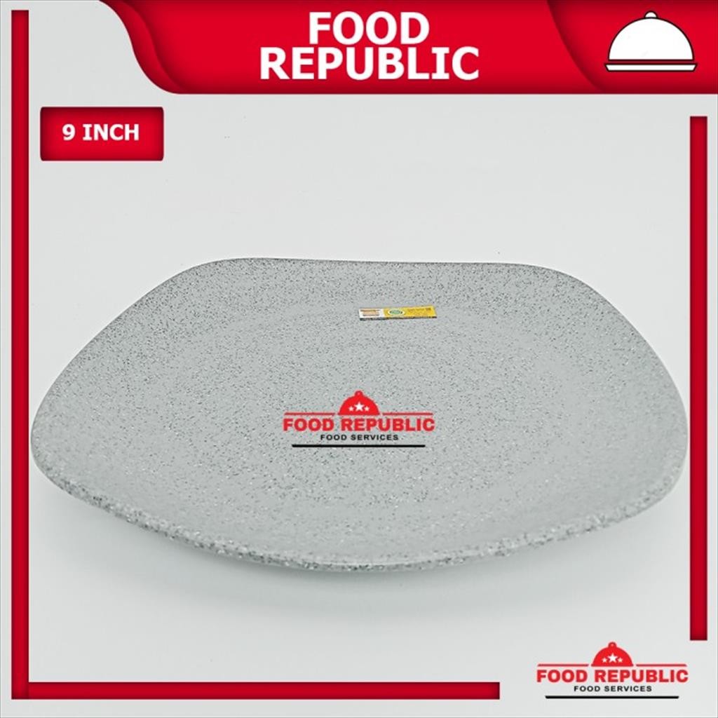 PIRING TEMBIKAR KOTAK MELAMIN ASLI 9 INCH GOLDEN DRAGON P2309A ABU ABU