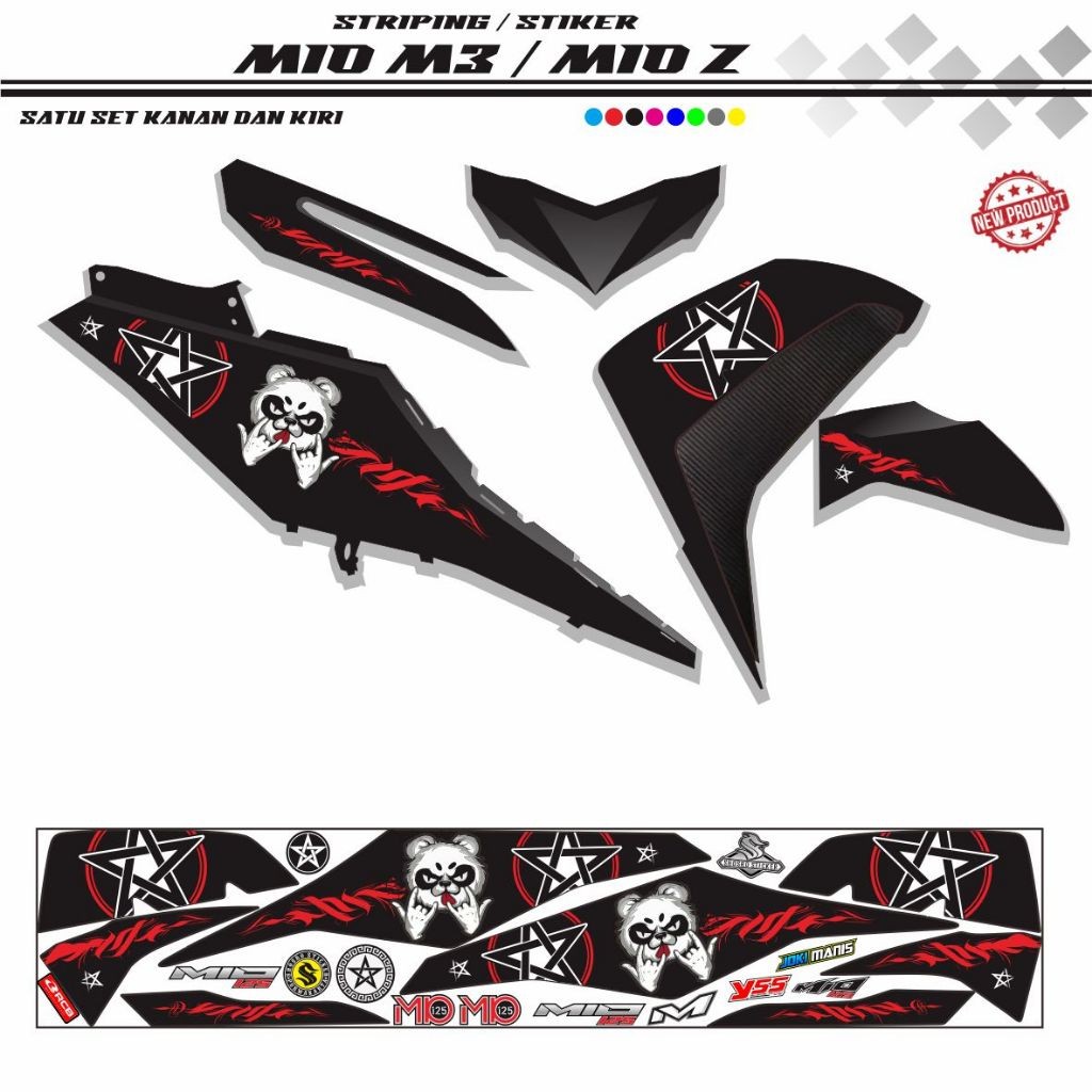 VARIASI STIKER MIO M3 MIO Z / variasi stiker striping motor