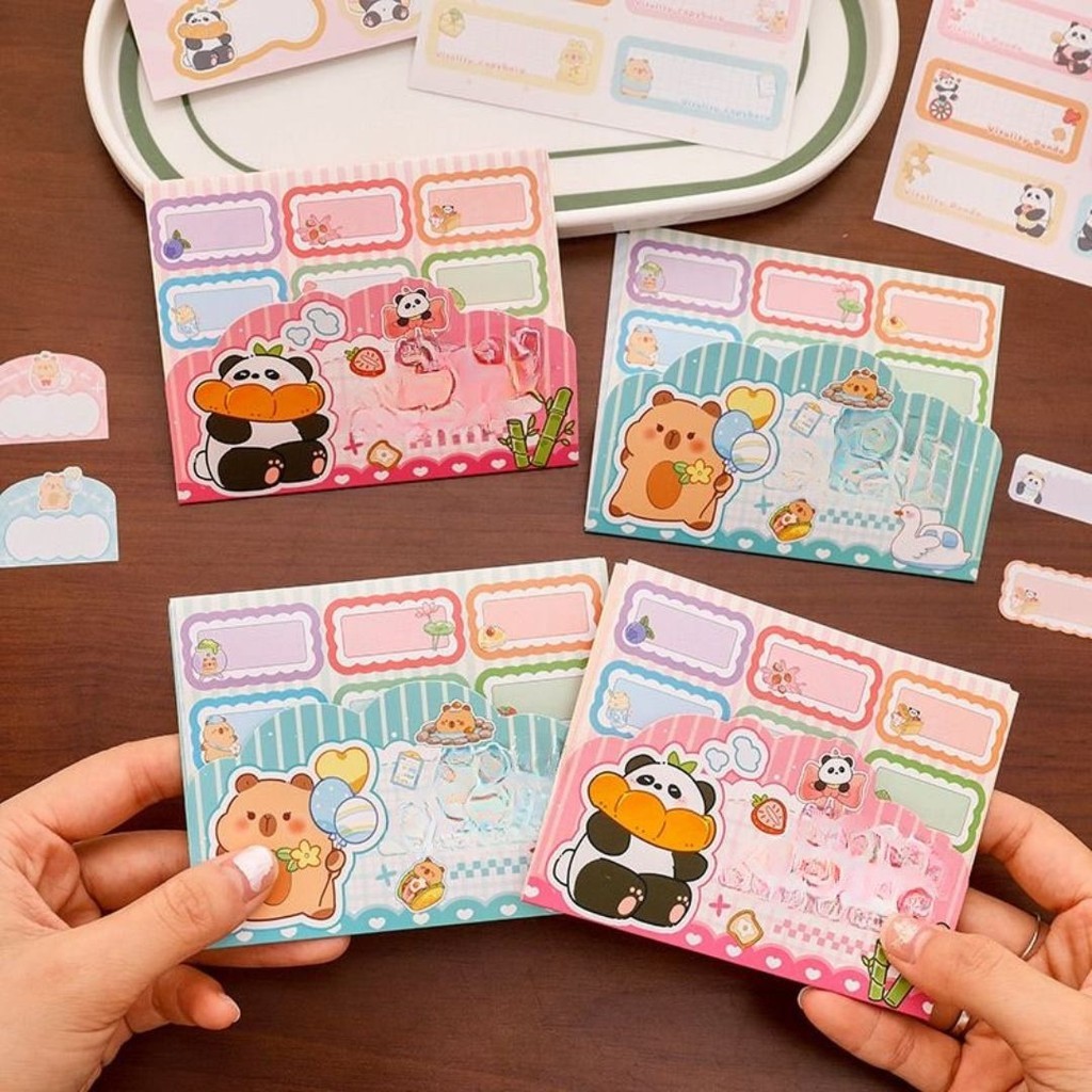 

GOJI Sticker Nama Isi 44 Label Stiker Name Multifungsi Capybara Panda Lucu Kartun Serbaguna