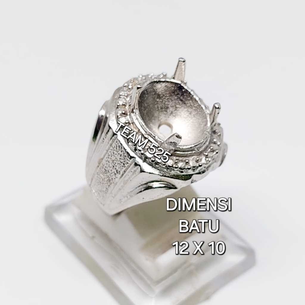 Ring emban alpaka super 12 x 10 eceran / model cakar kuku / pengikat ring cincin batu akik