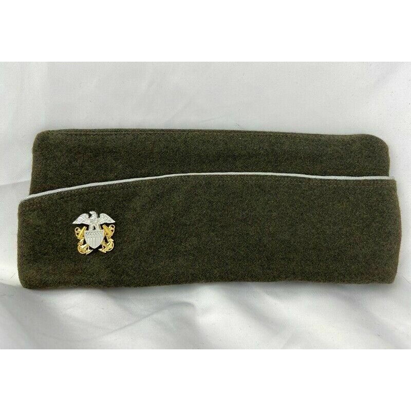 . Ww2 Us Army Officer'S Garrison Cap Metal Insignia Military Hat