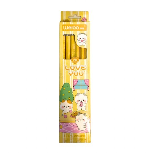 

Pensil 2B Weibo HAPPY DAY WB-7031 Pensil Impor/Pencil 2B Set Alat Tulis - LUSINAN - HAPPY DAY WB-7031