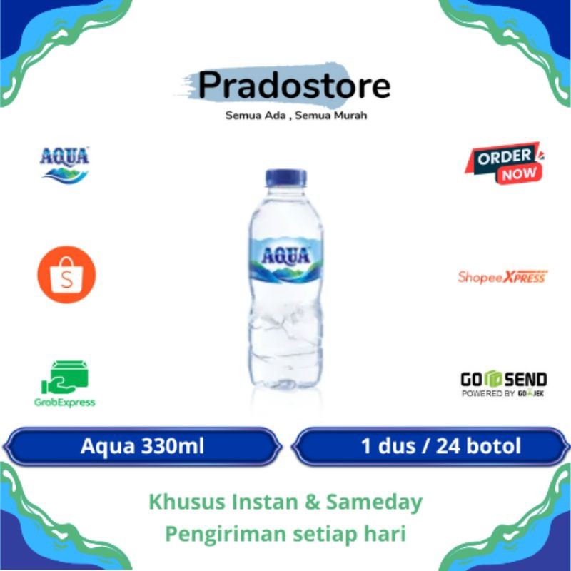

Aqua Air Mineral Dalam Kemasan Botol 330ml [1 Dus / 24 Botol]