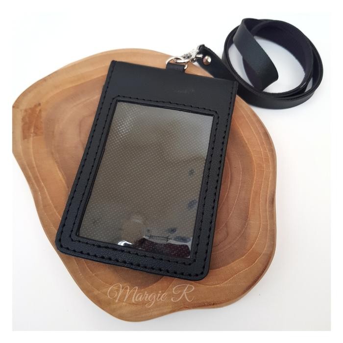 

ANDMA ID Card Holder Name Tag Magnet Bahan Kulit Sintetis - Hitam