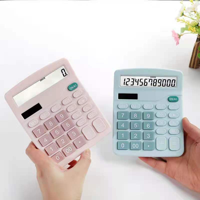 

Kalkulator warna 12 digit kalkulator layar besar dengan daya ganda kalkulator bertenaga surya