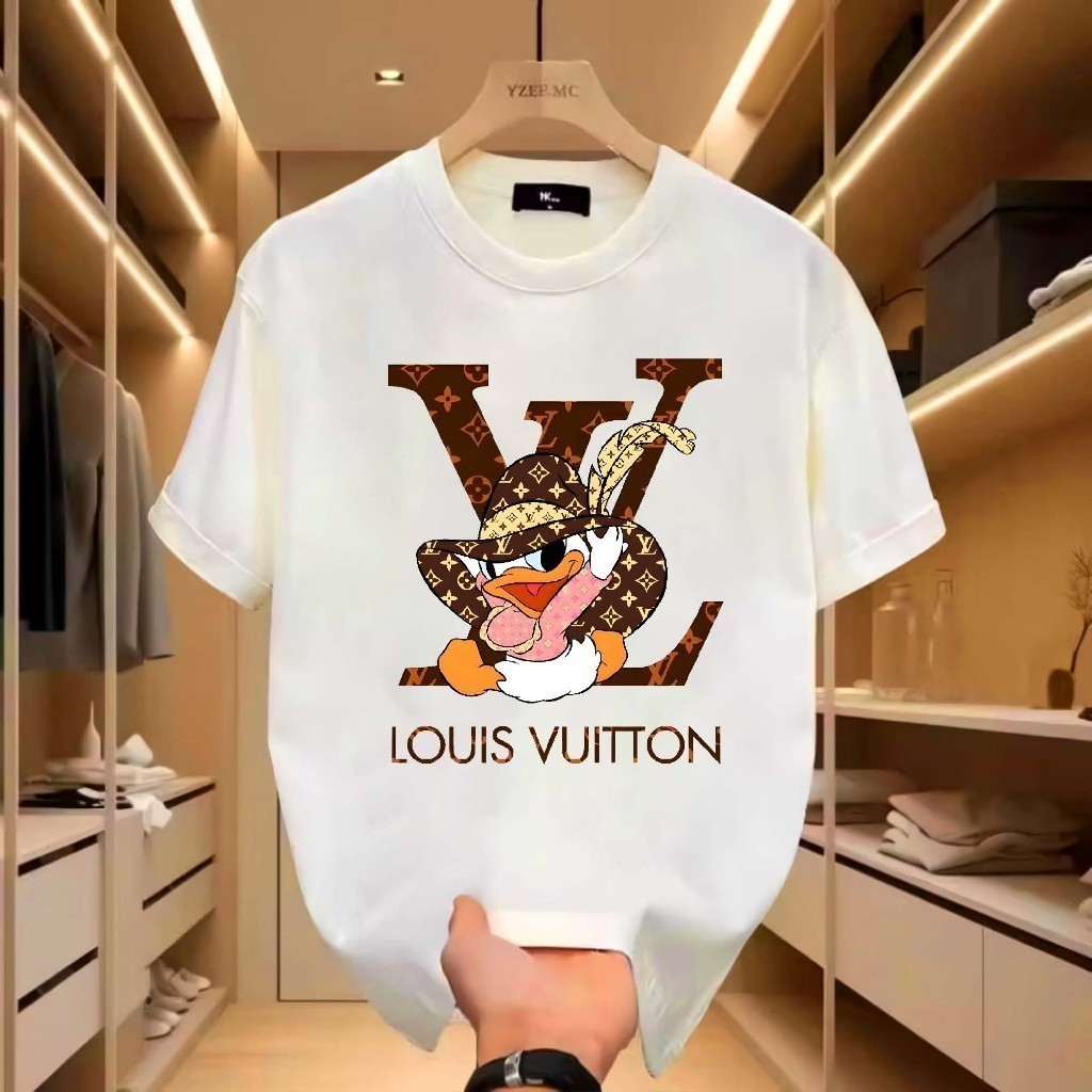 (COD)LV-S DUCK T-SHIRT KOREAN STYLE BAJU KAOS WANITA DISTRO TERPOPULER BAJU KAOS COUPLE LABEL Terbar