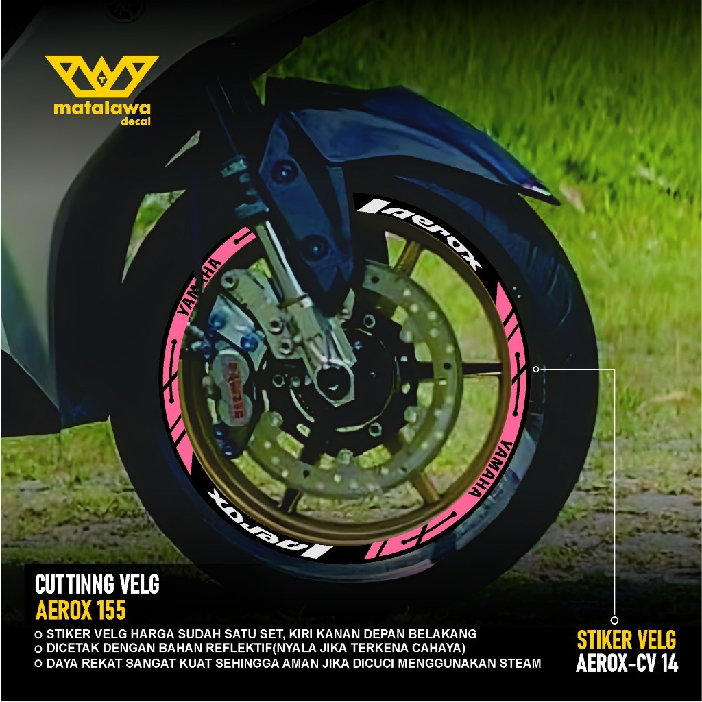 CUTTING STICKER VELG AEROX 155 - STIKER LIS LIST VARIASI BAN VELG YAMAHA AEROX 14
