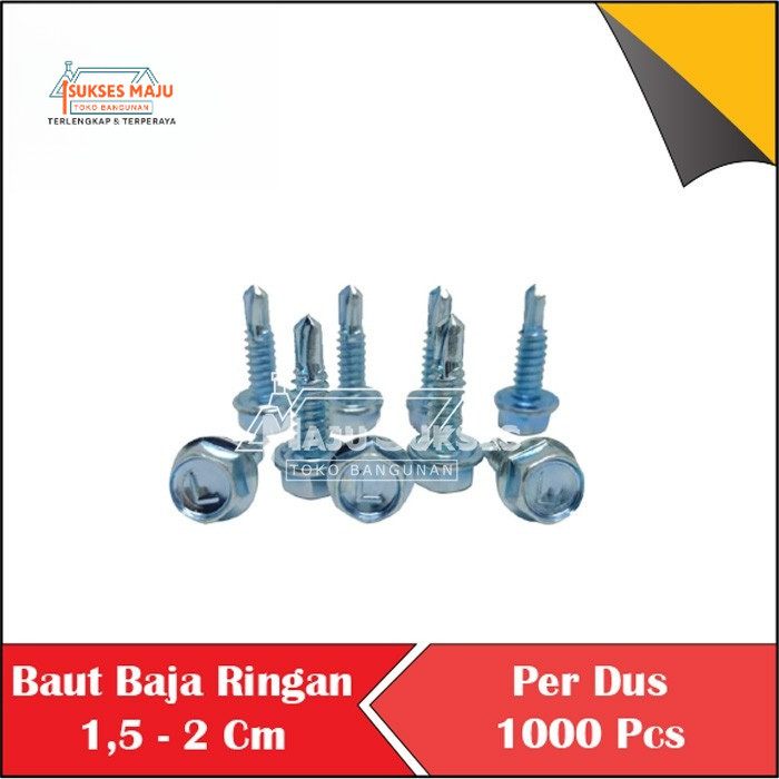 Baut Skrup Sekrup Roofing Baja Ringan 1,5 CM 2 CM CNP Reng merek VPR Per Dus 1000 PCS