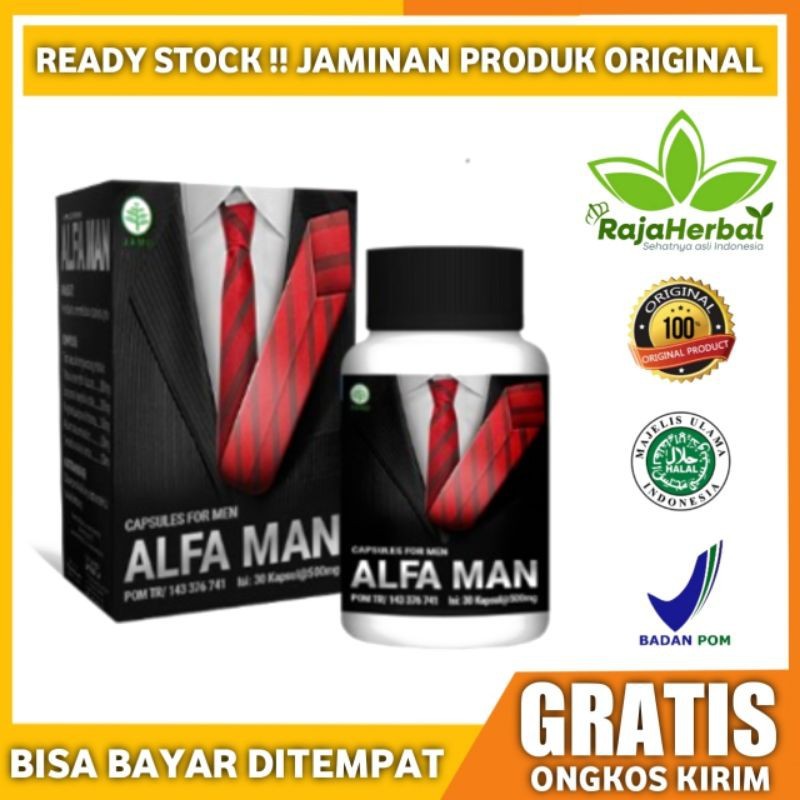 Original 100% Alfaman - Alfa Man Asli Obat Herbal Jaminan 100% Original Suplemen Stamina Pria