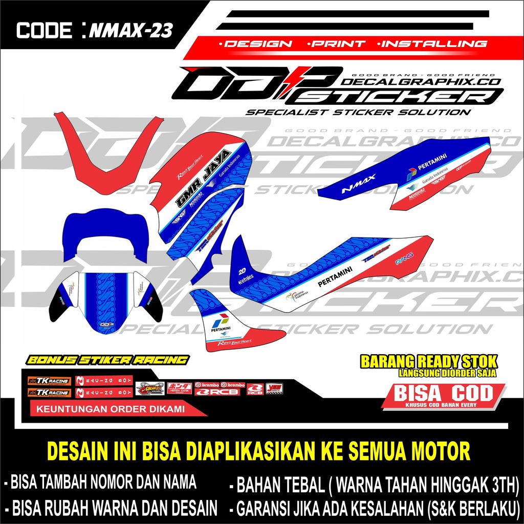 DECAL STICKER PERTAMINA YAMAHA NMAX NEW 155 2020 DESIGN CUSTOM FREE REQUEST-23