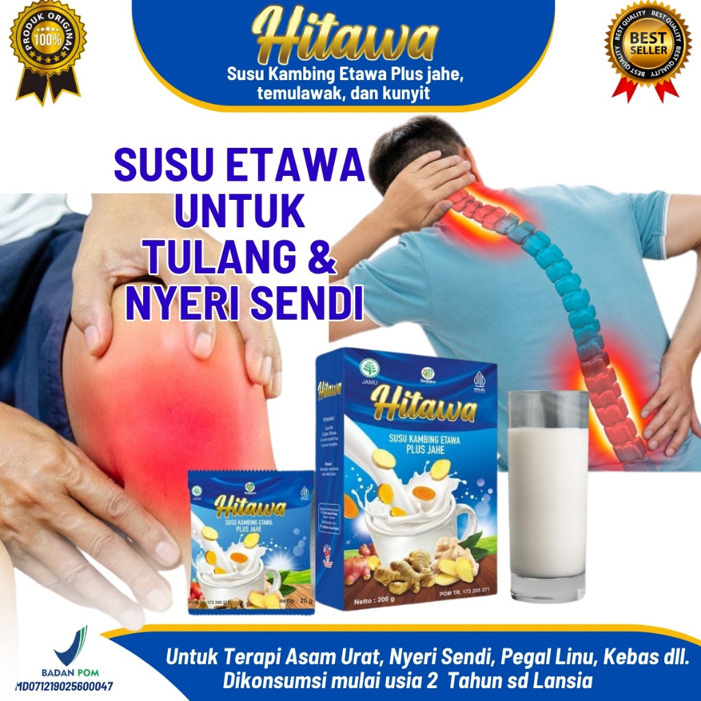 

HITAWA 200g – Susu Kambing Etawa Jahe Temulawak Kunyit – Untuk Nyeri Sendi, Asam Urat, Saraf Kejepit