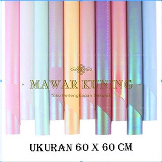 

COD [ 5 Lembar ] Korean Flower Wrap Glitter Hologram / kertas Cellophane Glitter - AIWF