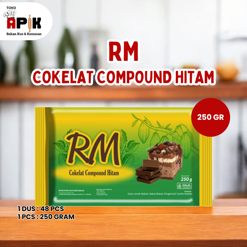 

RM Compound Dark Chocolate 250gr / Coklat Padat / Cokelat Blok