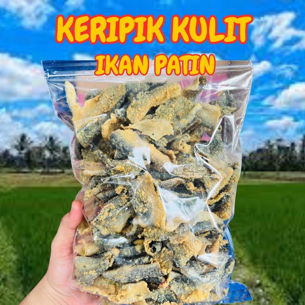 

Keripik Kulit Ikan PATIN Rasa Balado Premium Kemasan Berat 400 GRAM Food Snack Skin Keripik Patin