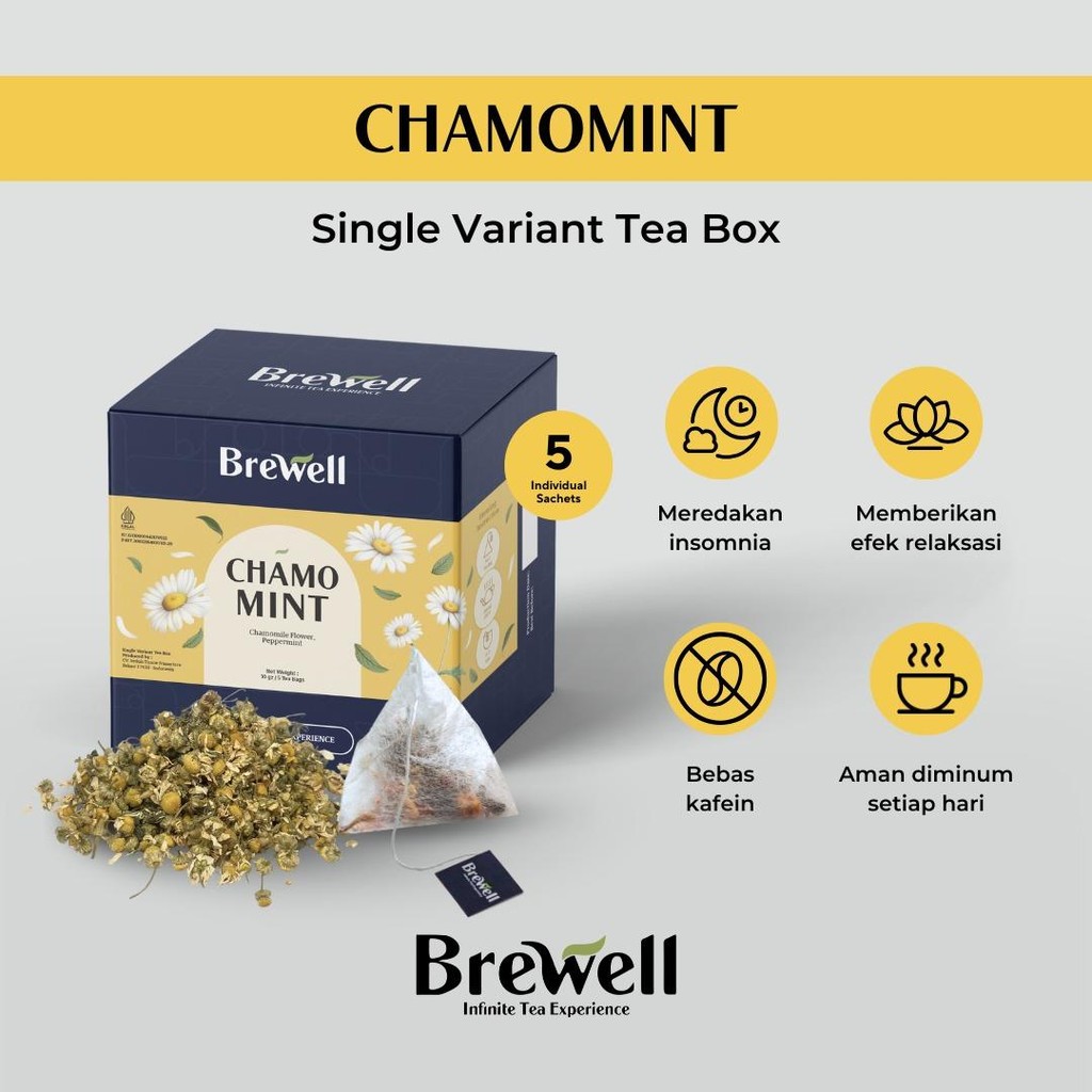 

CHAMOMINT - BREWELL TEA BOX - ISI 5 SACHET