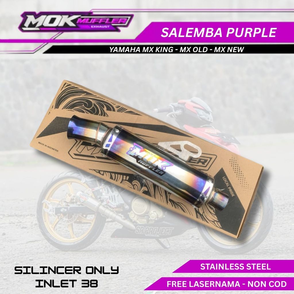 Silincer Knalpot Racing Yamaha MX King - Mx Old - Mx New Type Salemba Purple Inlet 38mm