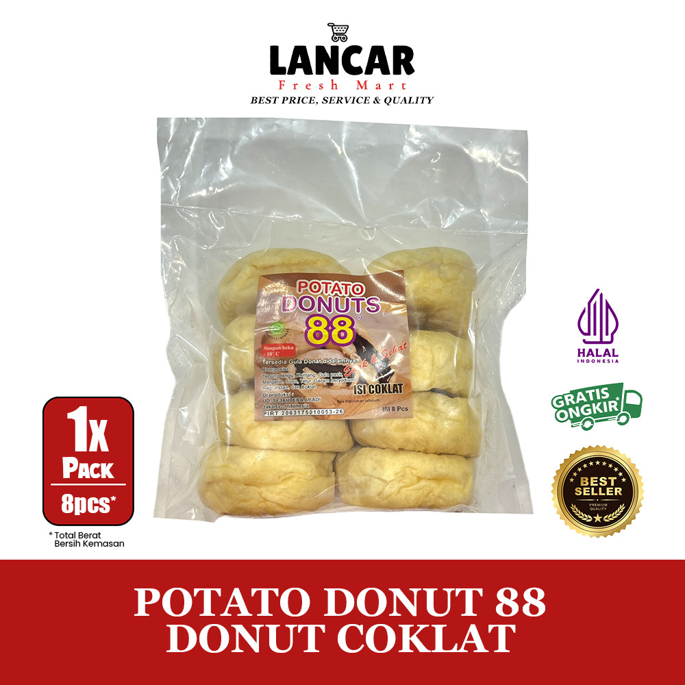 

POTATO DONUT 88 DONUT COKLAT ISI 8PCS