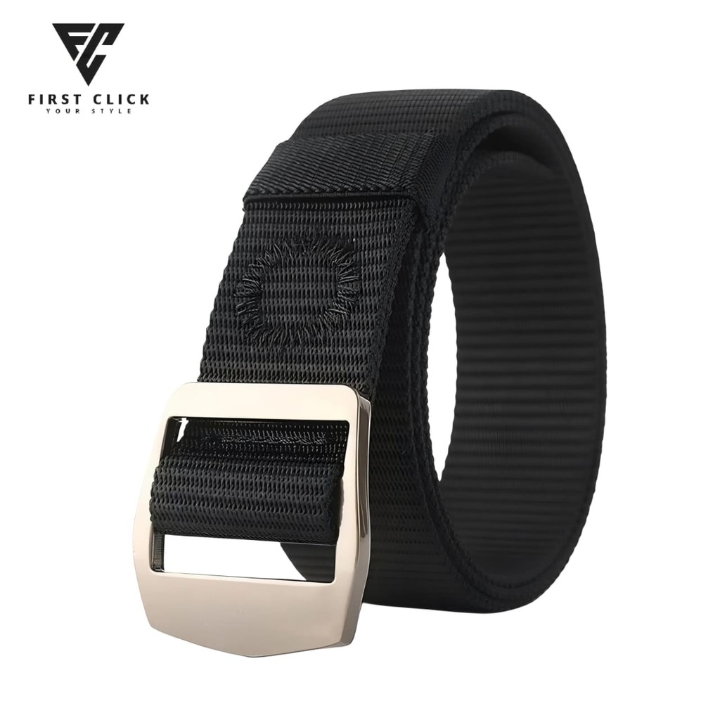 Sabuk Pria Canvas Sabuk Casual Nylon Premium - Bahan Kulit Premium - Besi