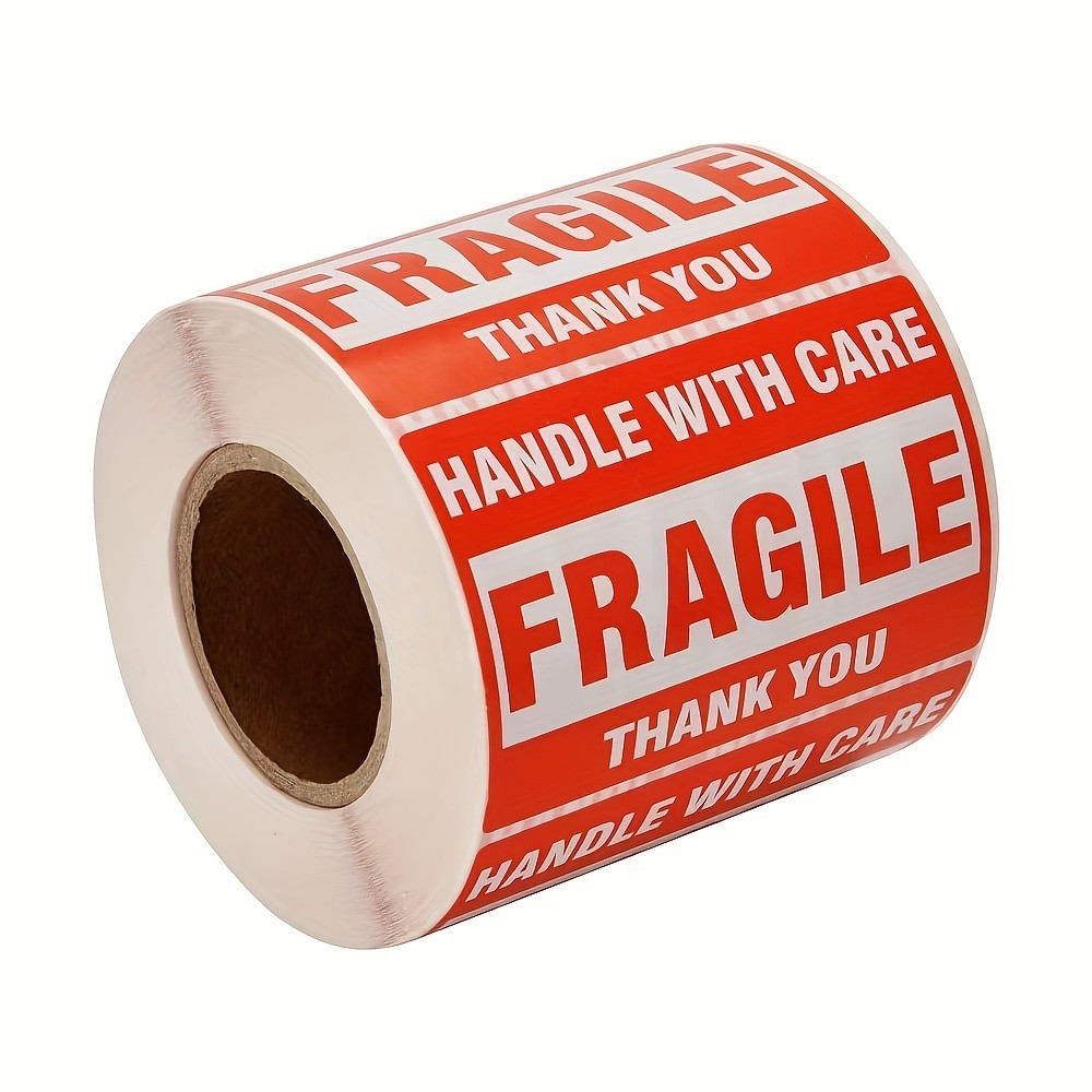 

500pcs 2x3" Red Fragile Stickers Thank You Warning Labels DIY Supplies Sealing Stationery Office Supply Decoration Scrapbooking
