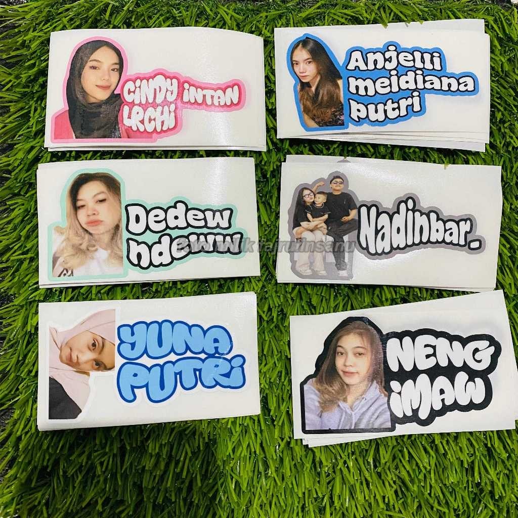 

Stiker Foto dan Tulisan Nama Custom - Cetak Photo Sticker Waterproof STIKER FOTO NAMA BUCIN