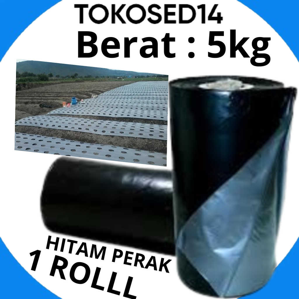 plastik mulsa hitam perak ukuran lebar 120cm x panjang 140m