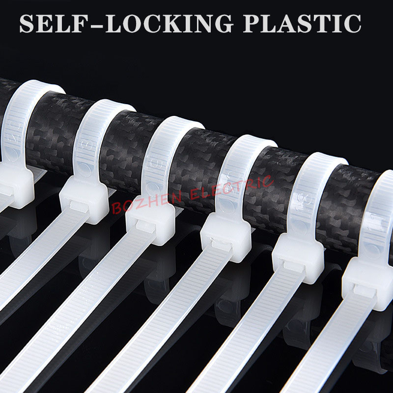 

Self-locking plastic nylon cable tie 100 pieces White 5x250 cable tie fastening ring 3x200 industrial cable tie cable tie set