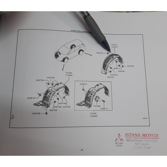 Part New Inner Fender BELAKANG Original Asli Mitsubishi Xpander Cross - KIRI