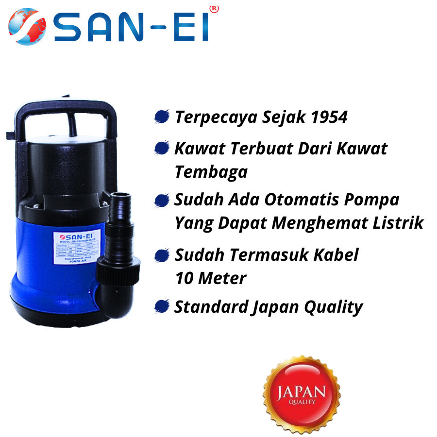 SAN EI POMPA CELUP AIR KOTOR SAN EI POMPA CELUP 135 NON AUTO SUBMERSIBLE PUMP POMPA KOLAM SE-135 NON