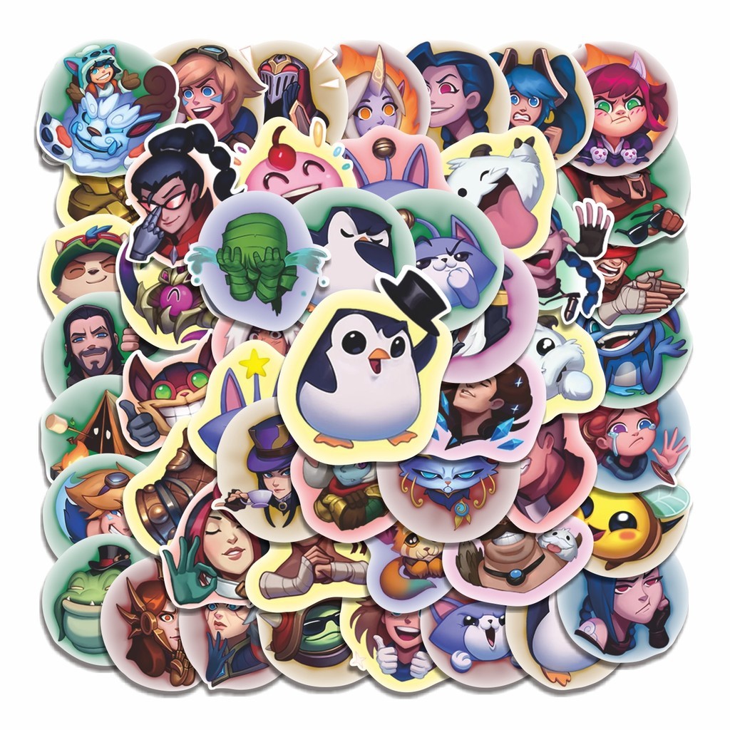 

COD 50 Pcs Stiker LOL GAME EMOTICON Lucu Anti Air Untuk Dekorasi Notebook Sepeda Skateboard Handphone DIY