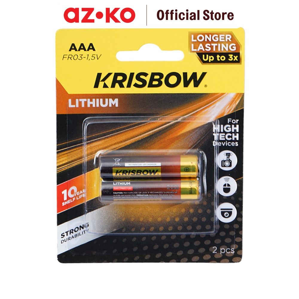 AZKO Krisbow Set 2 Pcs Baterai Lithium Aa / Aaa Batre Cadangan Batre Battery Bateray Peralatan Elekt