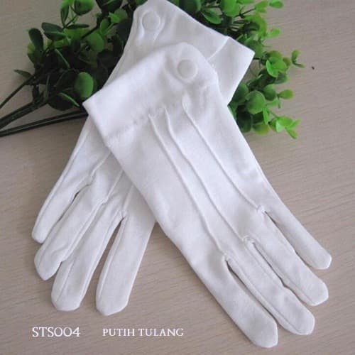 Sarung Tangan Pesta Wedding Gloves Pengantin Pria Tuxedo Putih Sts004