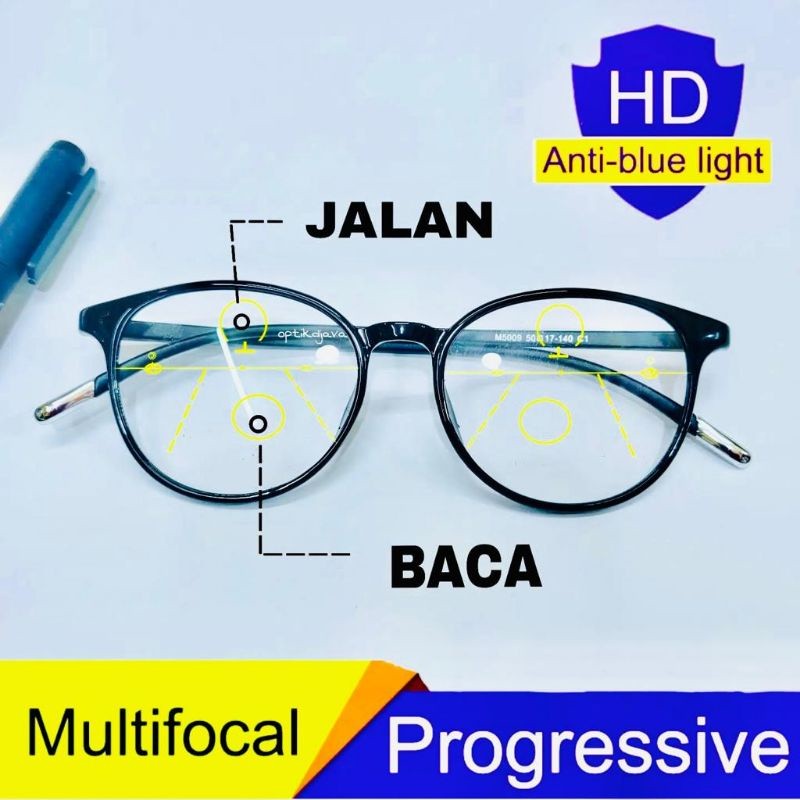 Kacamata Progresif Jalan dan Baca Ringan Lentur