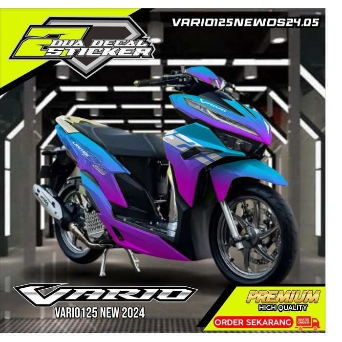 (NEW) COD Decal Sticker Honda Vario New 125 Full body Stiker Decal HN vario 125 new 05 - Biru, gloss
