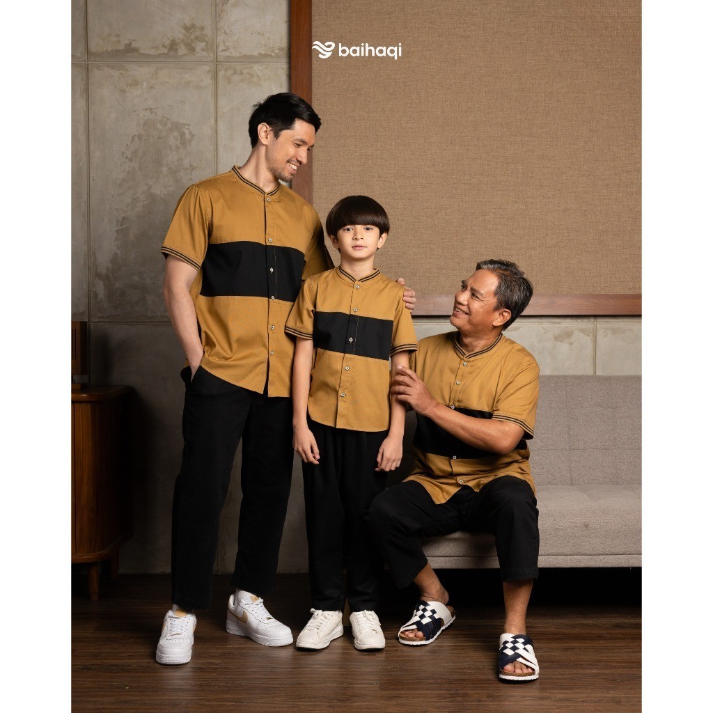 Baihaqi Kemko Couple Hamzah Lengan Pendek BKAP54 (Gold & Black)