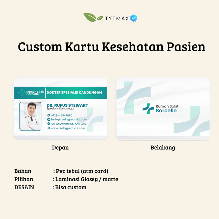 

Custom Kartu Kesehatan Pasien PVC