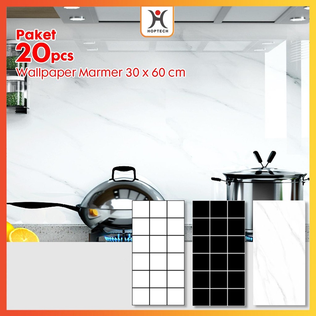 PAKET 20 LEMBAR Wallpaper dinding Marmer Marble 30 x 60 cm /  Vinyl Marbel Granit / Stiker Lemari Ca