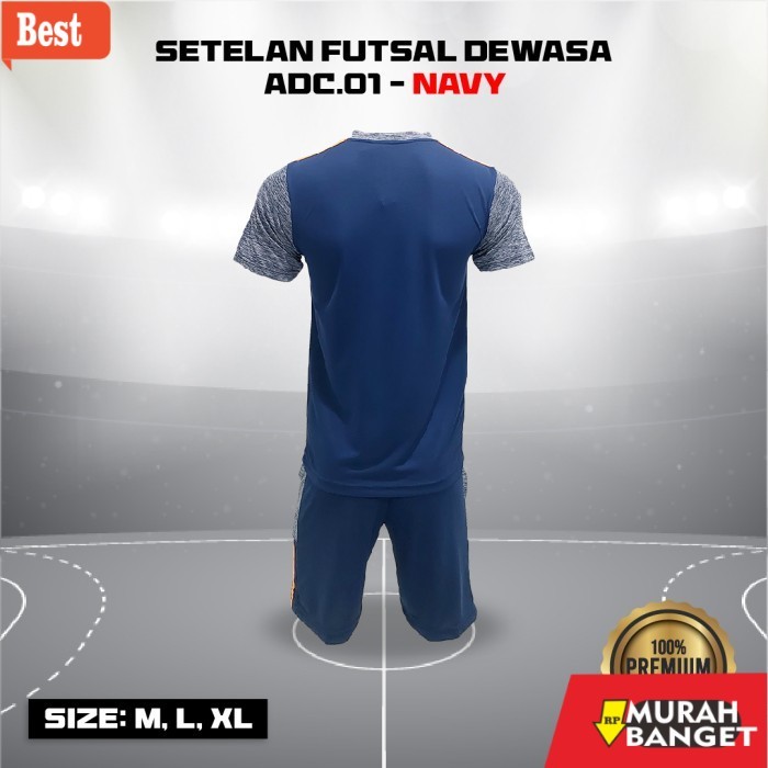 rekomendasi sepatu futsal SETELAN FUTSAL SEPAKBOLA JERSEY IMPORT GO DEWASA ADC 01 - NAVY, L