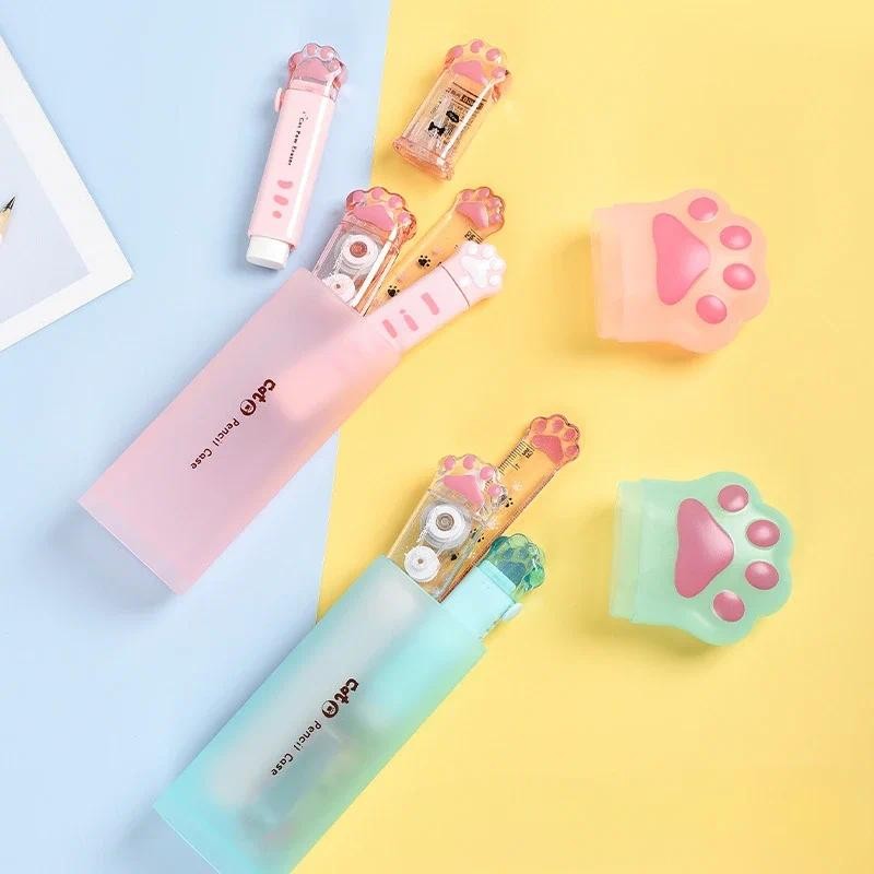 

Cat Paw Shape Cute Pencil Case Student Large Capacity Pencil Box Stationery School Supplies 4 Style