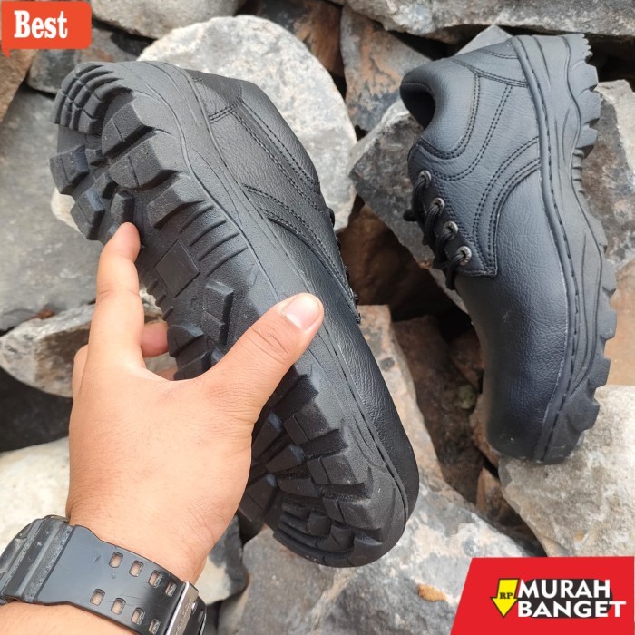 sepatu safety terbaik SEPATU PRIA SAFETY CASUAL UKURAN JUMBO BIG SIZE 45 46 FULL BLACK - 40