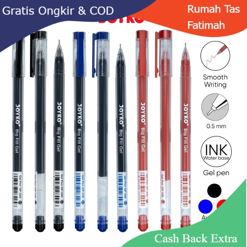 

Promo PULPEN JOYKO GP-330 BIG FILL GEL 0.5 MM / PEN GEL PULPEN PENA JOYKO 0.5 MM MURAH By Rumah Tas Fatimah