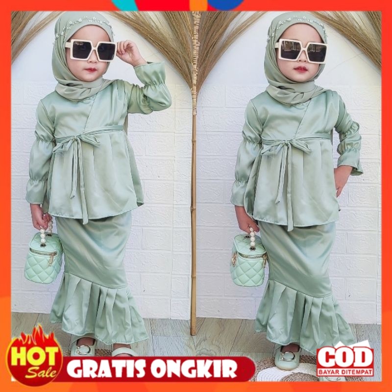[PREMIUM ORIGINAL] Azzalea - Baju Muslim Anak Permpuan Gamis Mermaid 1-8 Tahun / Baju Anak Perempuan