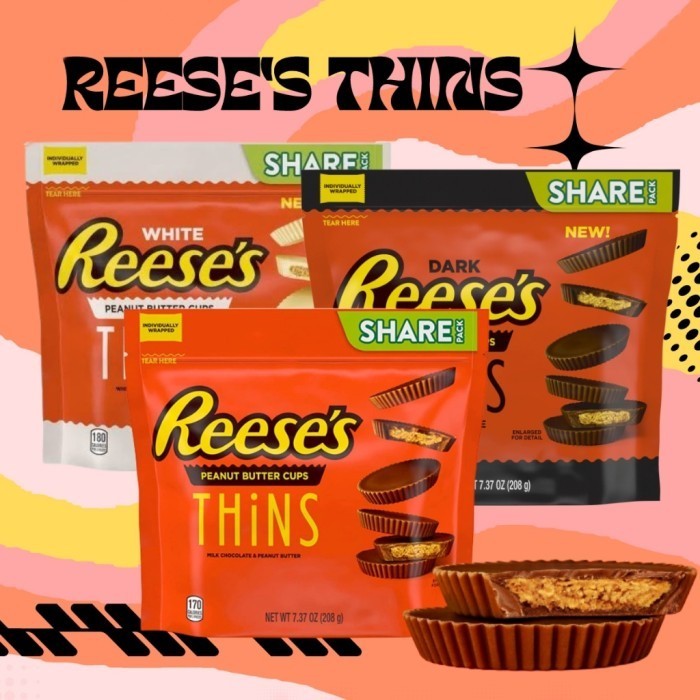 

Coklat REESE'S Thins Peanut Butter Cups Chocolate asal USA Amerika
