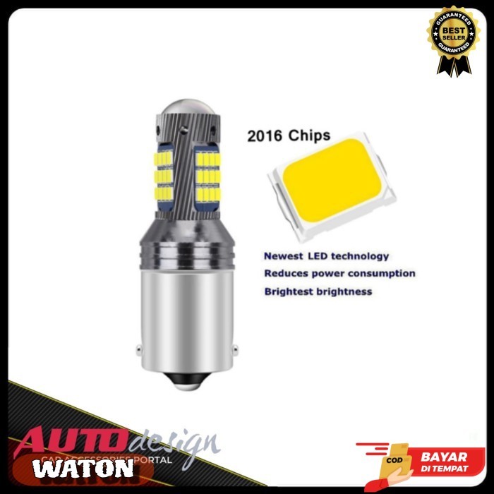 Lampu LED Mobil T20 1156 BAU15S BA15S Chip 2016 42 Titik Lensa Cembung - T20 7440, Putih