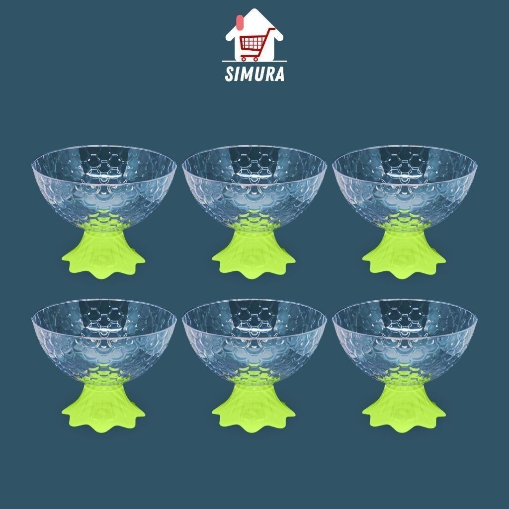 6PCS GELAS MANGKOK BUAH IKAN KAPASITAS 2000ML | MANGKOK GELAS ASTHETIC | MANGKOK ES ( MBMI 7060 H ) 