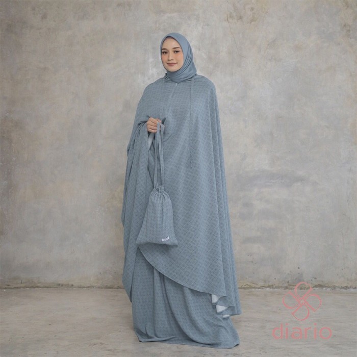 Mukena Dewasa Rayon Lunara 2 in 1 Diario - Blue Spruce