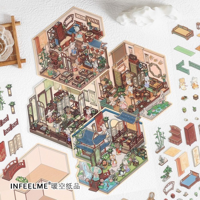 

Sticker DIY Landscape Stiker Deco Korean Style Satisfying Decoration Sticker Mainan Anak Gwiyeo