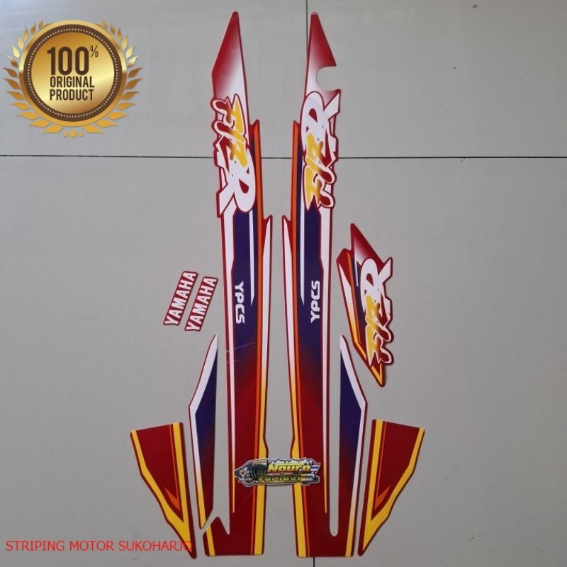(ORI) striping yamaha fizr fiz r f1 zr 1998 sporty merah  kualitas original